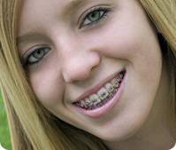 smiling girl with braces