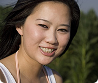 smiling girl with braces